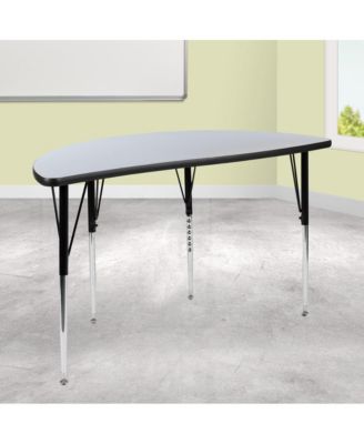 47.5" Half Circle Wave Flexible Collaborative Adjustable Height Activity Table