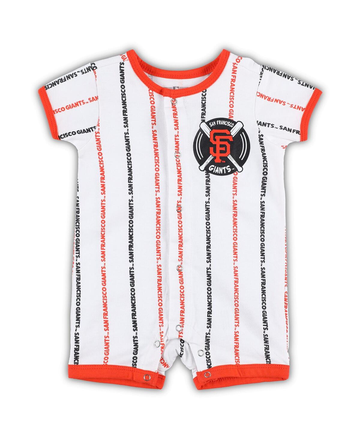 OUTERSTUFF NEWBORN AND INFANT BOYS AND GIRLS WHITE SAN FRANCISCO GIANTS BALL HITTER ROMPER