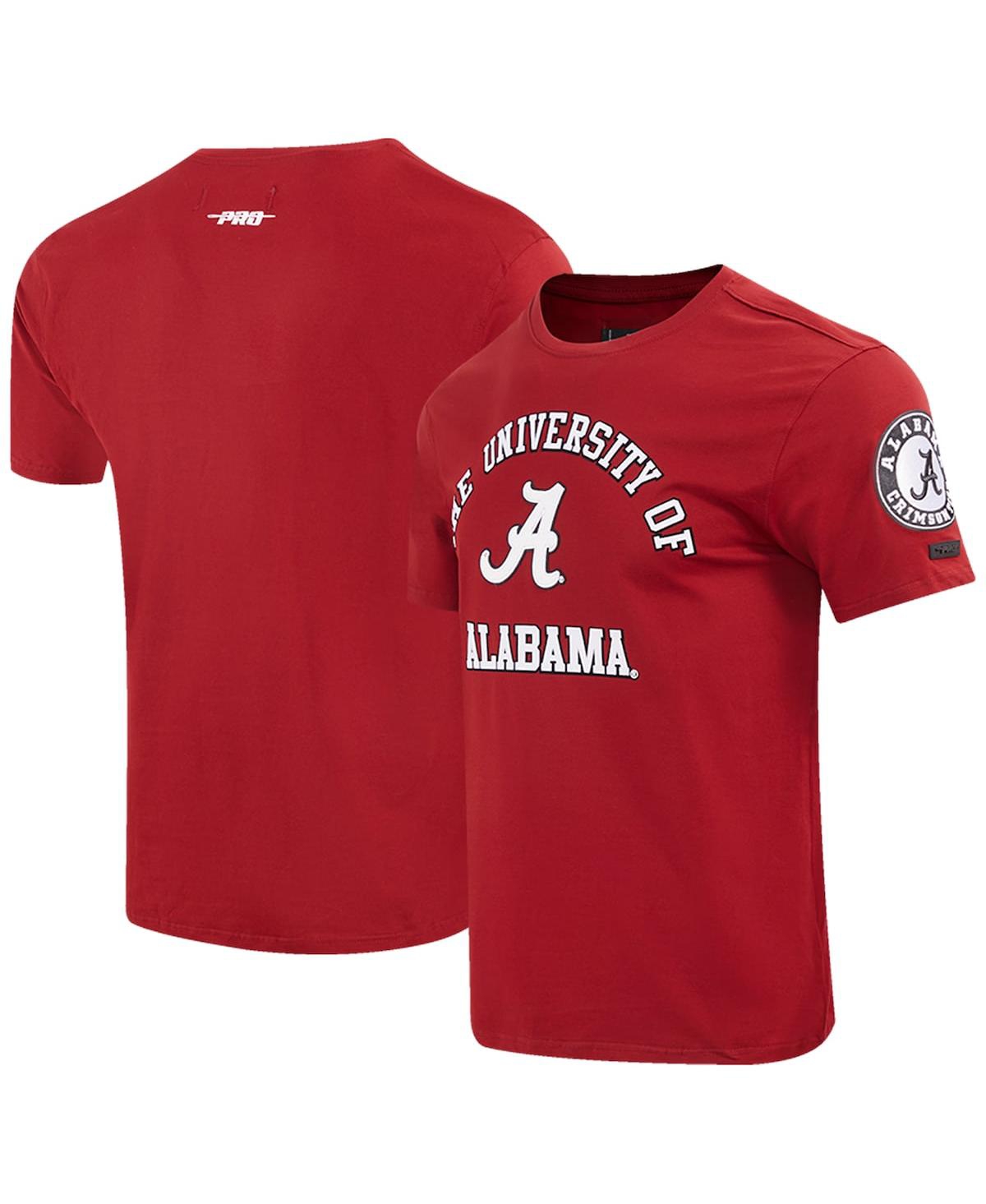 Shop Pro Standard Men's  Crimson Alabama Crimson Tide Classic Stacked Logo T-shirt