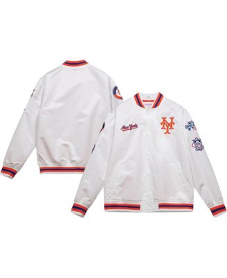 Men's Mitchell & Ness White New York Mets City Collection Satin