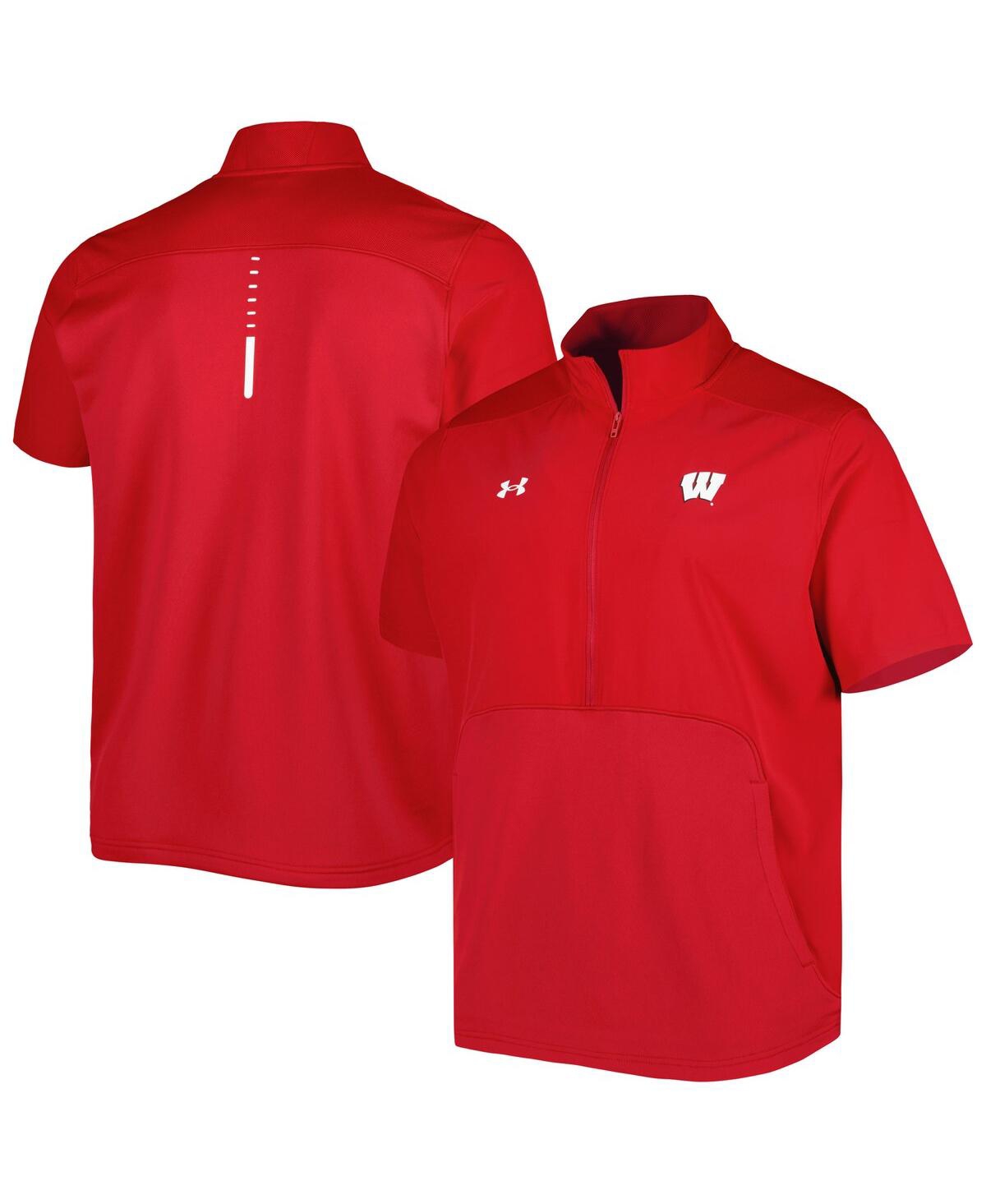 Shop Under Armour Men's  Red Wisconsin Badgers Motivate 2.0 Half-zip Jacket