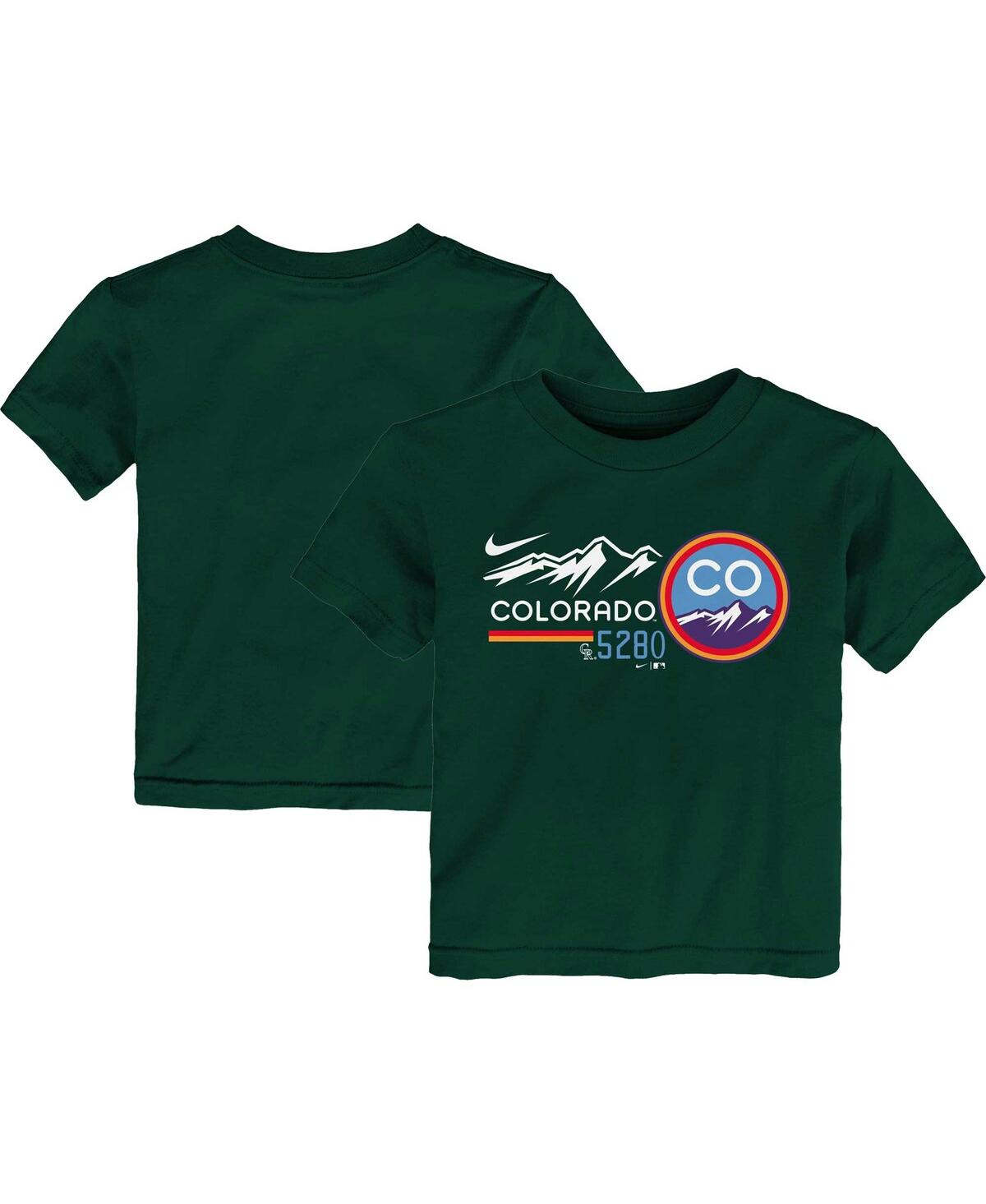 Nike Babies' Toddler Boys And Girls  Hunter Green Colorado Rockies City Connect Graphic T-shirt