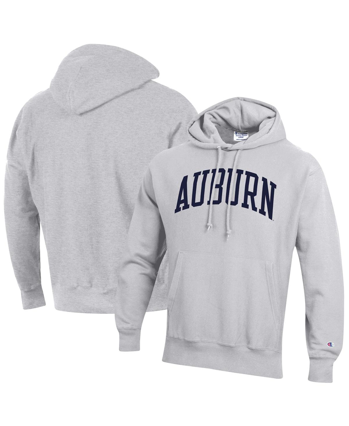 Champion Heathered Gray Auburn Tigers Team Arch Reverse Weave Pullover Hoodie In Heathered Gray