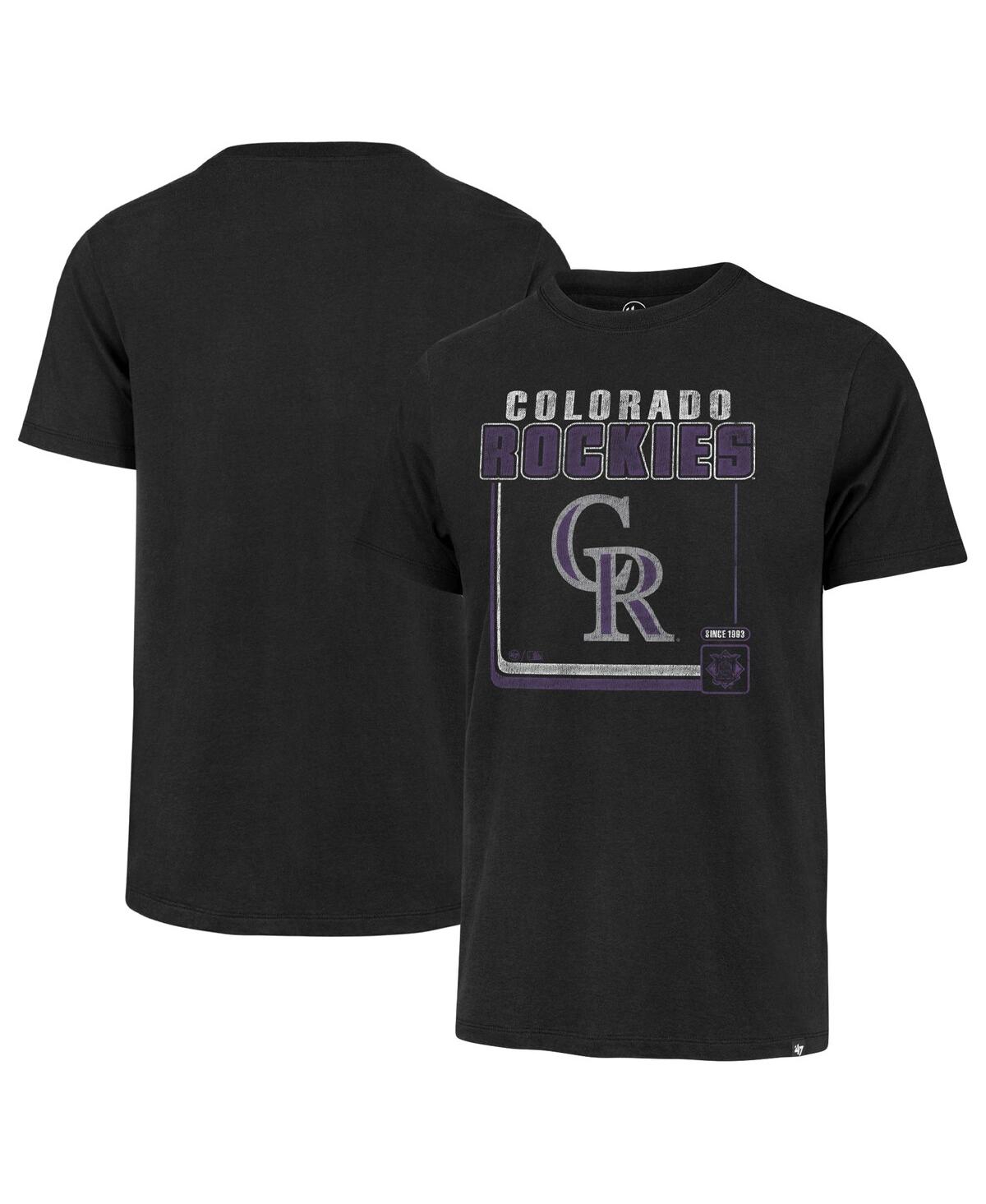 Shop 47 Brand Men's ' Black Colorado Rockies Borderline Franklin T-shirt