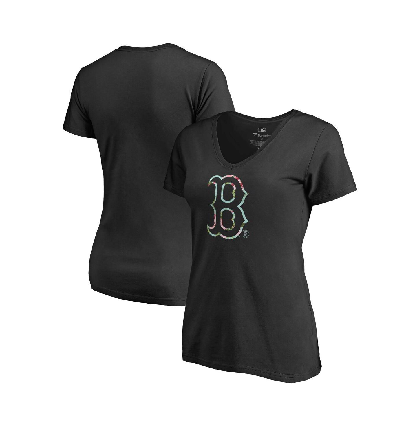 Женская футболка Fanatics Black Boston Red Sox Lovely V-Neck — фото 1