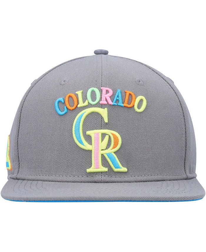 Pro Standard Men's Gray Colorado Rockies Washed Neon Snapback Hat Macy's