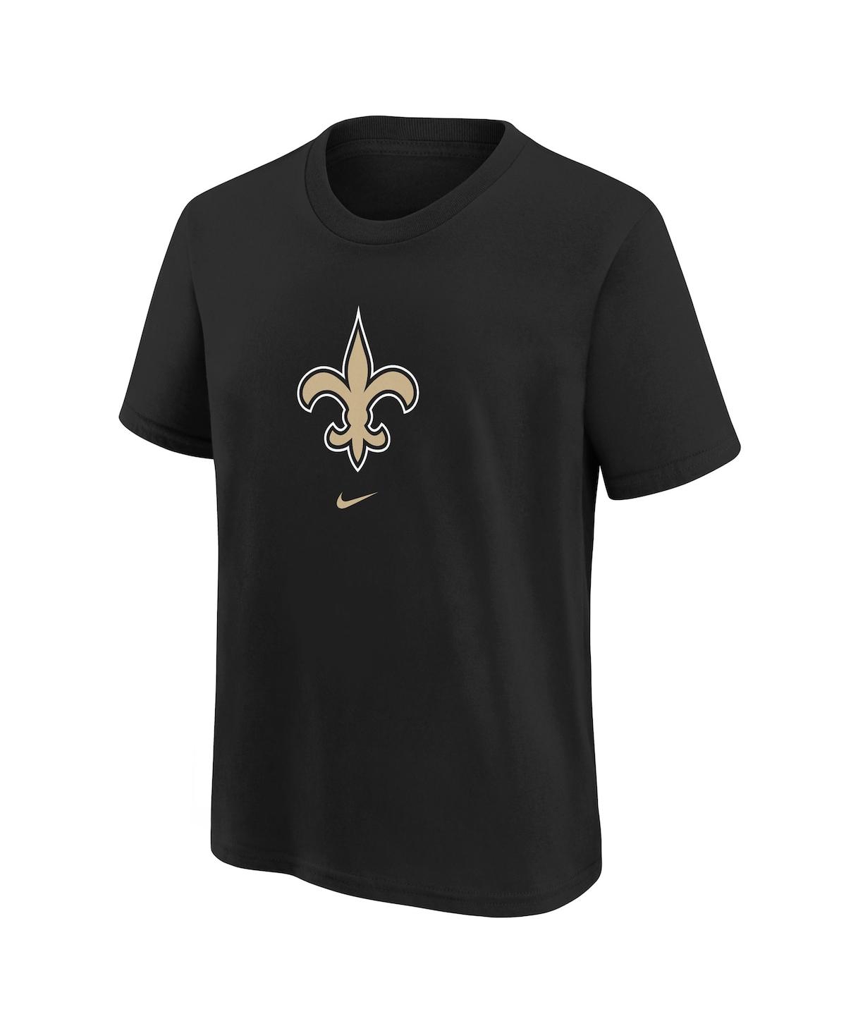 Nike Big Boys And Girls  Black New Orleans Saints Logo T-shirt In Black