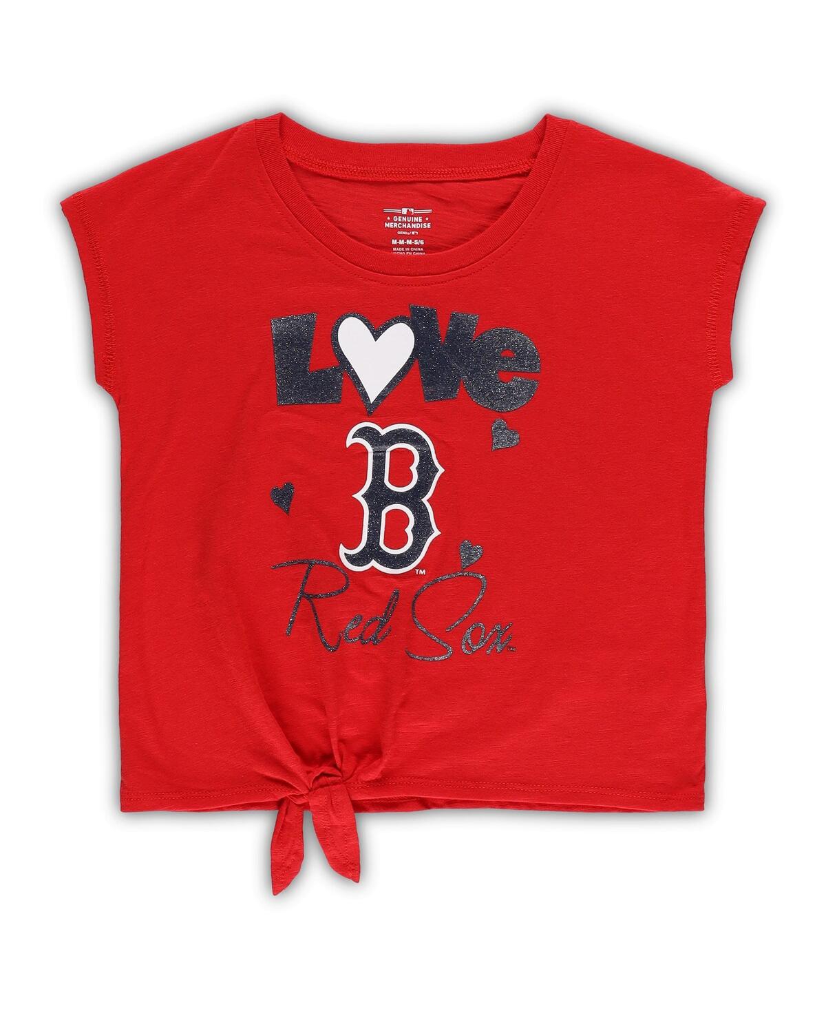 Outerstuff Little Girls Navy, Red Boston Red Sox Forever Love Tri-blend T-shirt And Leggings Set In Navy,red