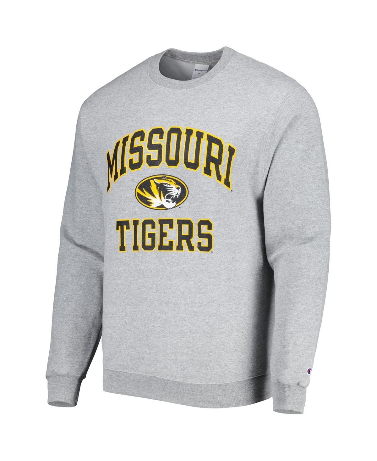 Shop Champion Men's  Heather Gray Missouri Tigers High Motor Pullover Sweatshirt