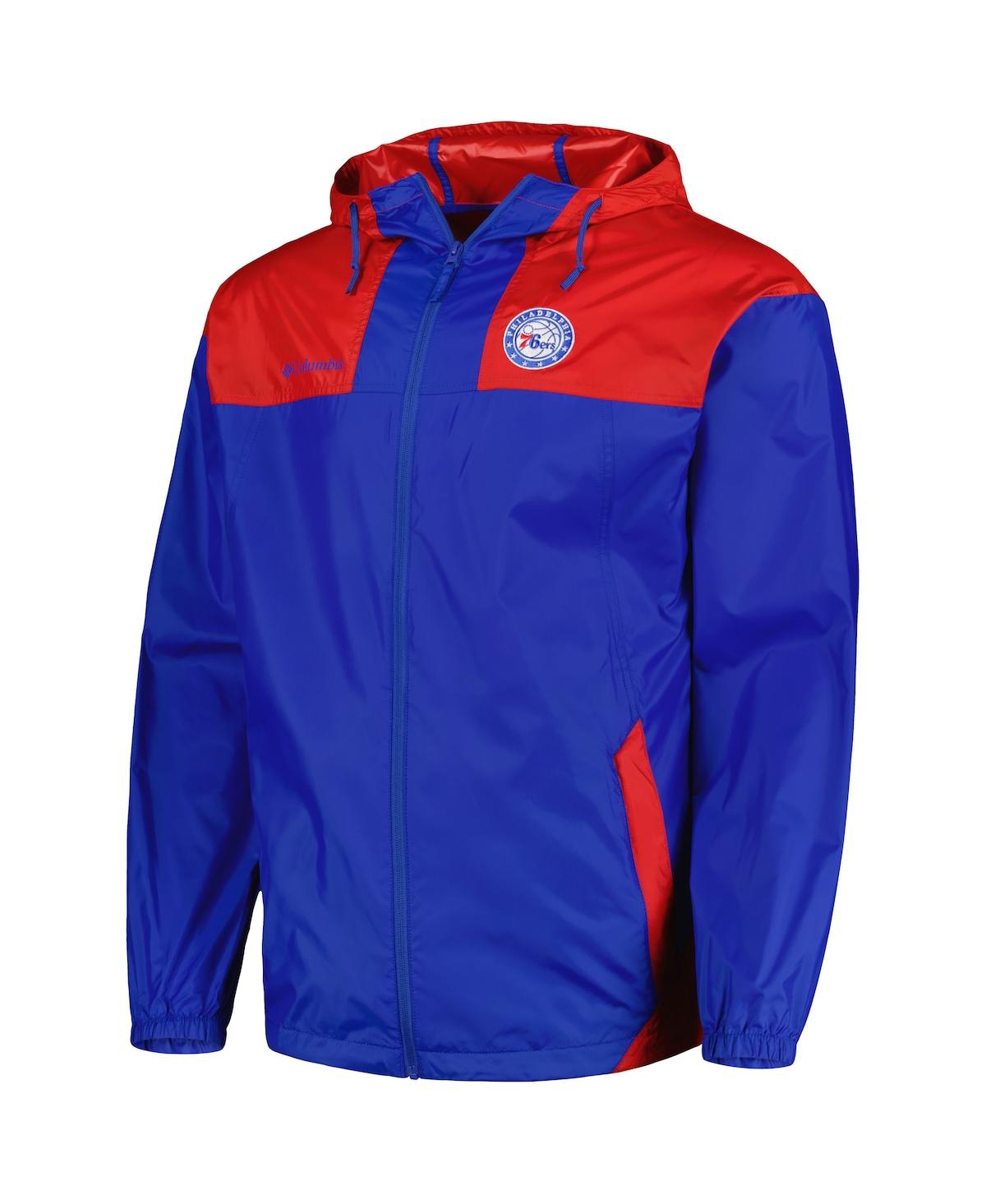 Shop Columbia Men's  Royal Philadelphia 76ers Big And Tall Flash Forward Challenger Omni-shade Full-zip Ho