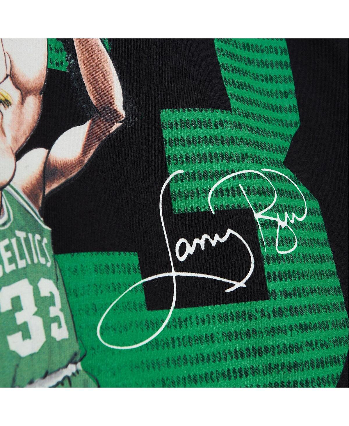 Mitchell & Ness Men's  Larry Bird Black Boston Celtics Hardwood Classics Caricature T-shirt In Black