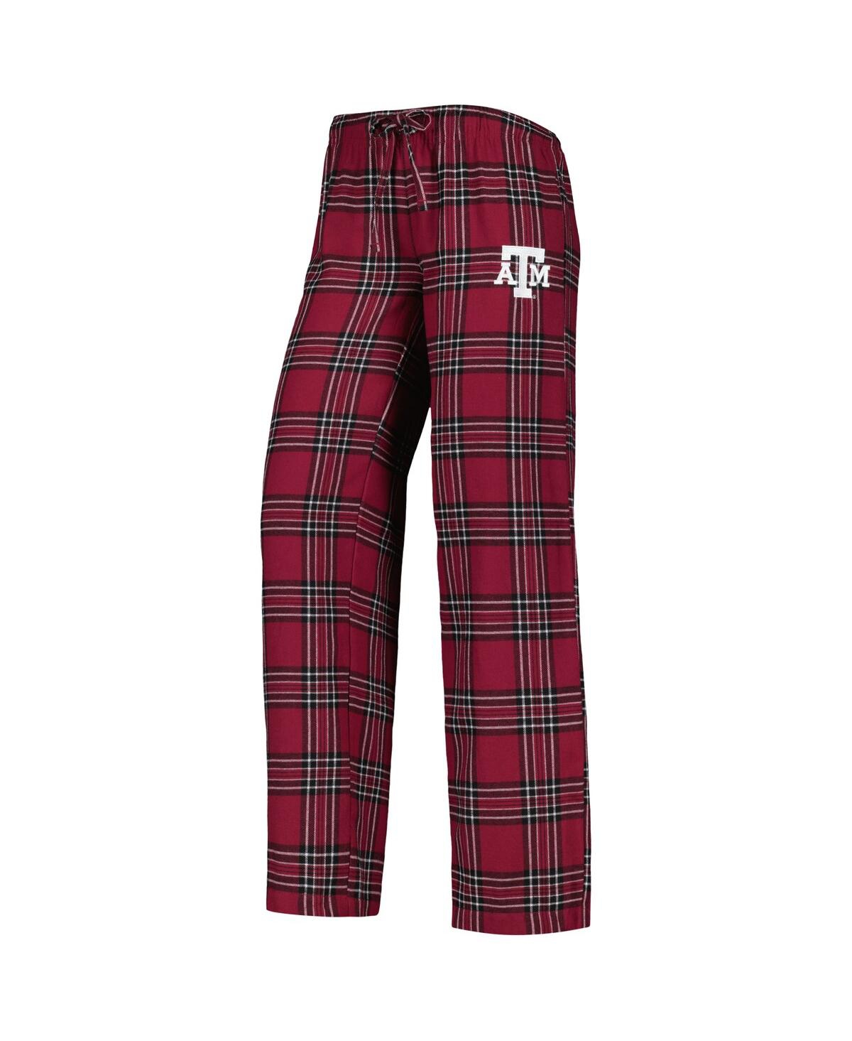 Concepts Sport Women's  Maroon, Black Texas A&m Aggies Badge T-shirt And Flannel Pants Sleep Set In Maroon,black