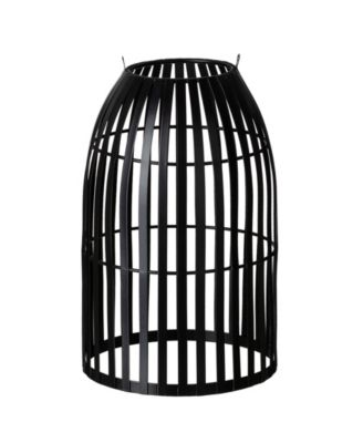 9.75" H Metal Woven Solar Powered Outdoor Hanging Lantern, Set of 2