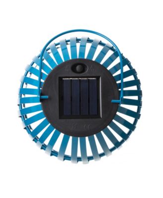 9.75" H Metal Woven Solar Powered Outdoor Hanging Lantern, Set of 2