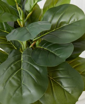 Artificial Fiddle 3' Leaf Fig Tree with Handmade Cotton Jute Woven Basket DIY Kit