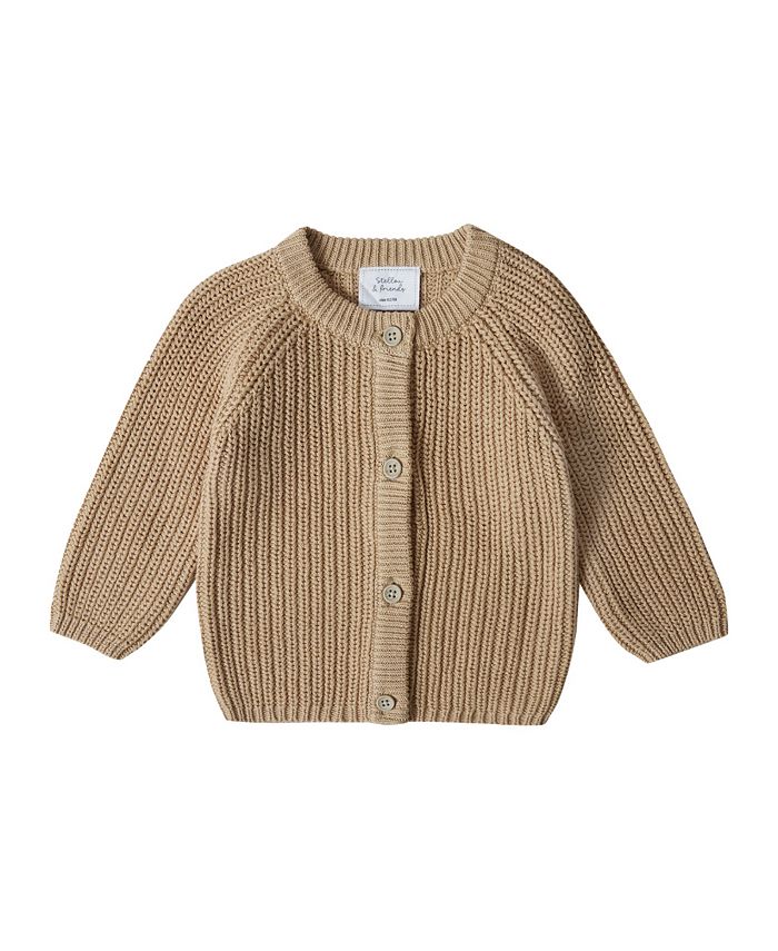 Stellou & Friends 100% Cotton Chunky Ribbed Knitted Cardigan for ...