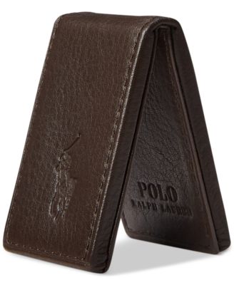 Polo Ralph Lauren Поло Ральф Лорен Мужской зажим для денег из кожи с галькой
