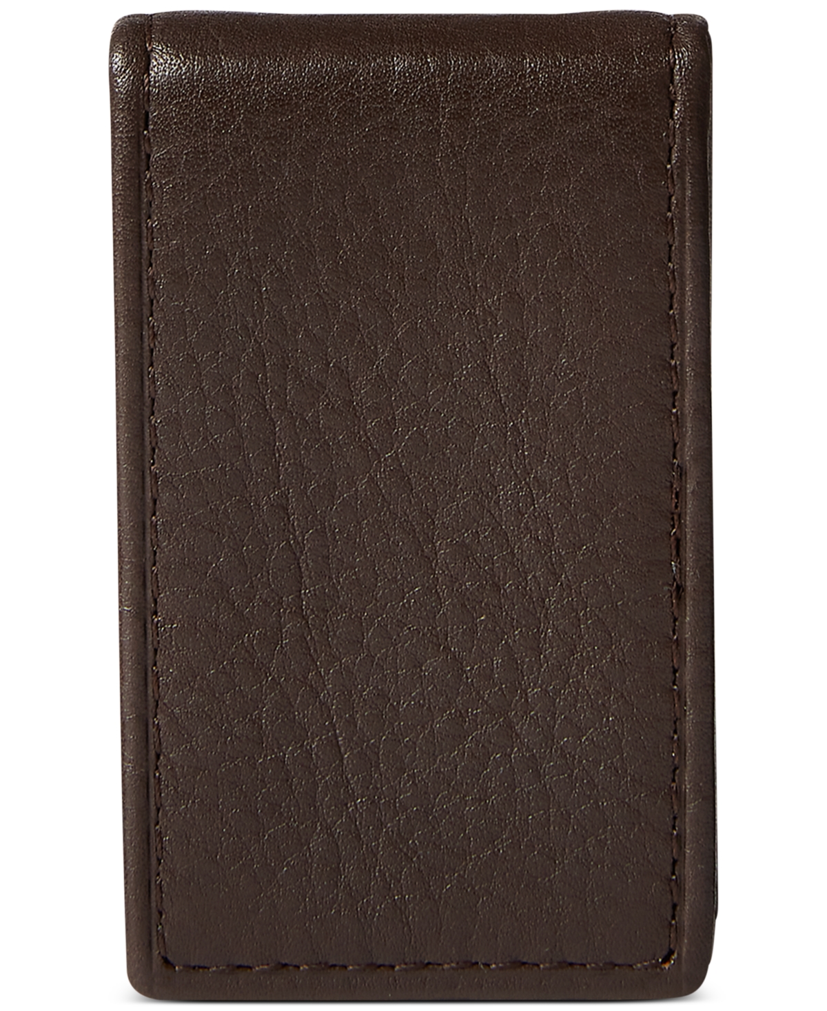 Shop Polo Ralph Lauren Men's Pebbled Leather Money Clip In Brown