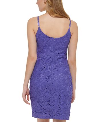 GUESS Women's Sunset Geo Lace Maxi Dress – Sleeveless Halter Backless Long Dress For Evening