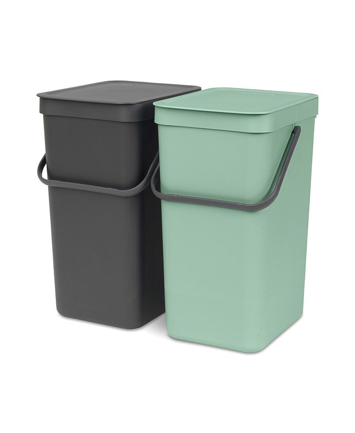 Brabantia Sort Go BuiltIn Plastic Bin, 2 x 4.2 Gallon, 2 x 16 Liter