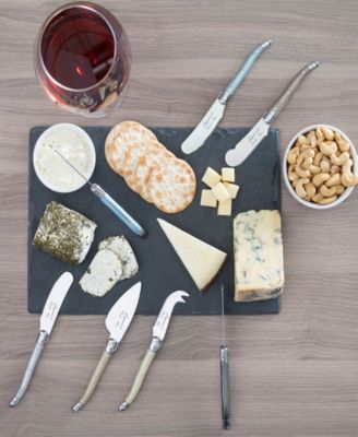 Laguiole Mother of Pearl Cheese Knife and Spreader Set, 7 Piece.