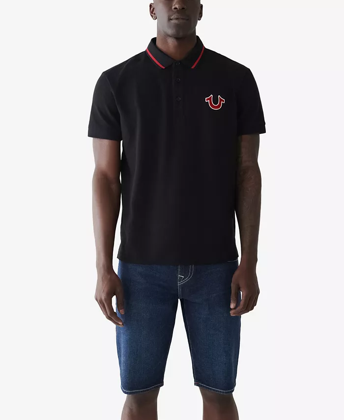 Men's Regular Fit Short Sleeve Buddha Logo Polo Shirt - thumbnail 5