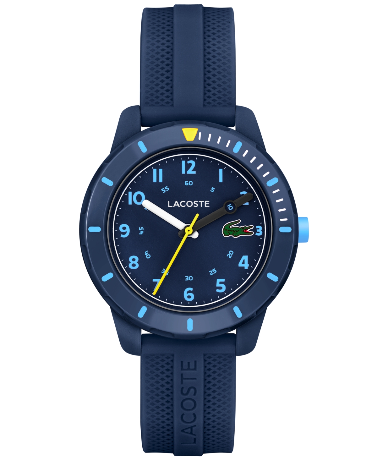 Lacoste Mini Tennis Navy Silicone Strap Watch 34mm In Blue