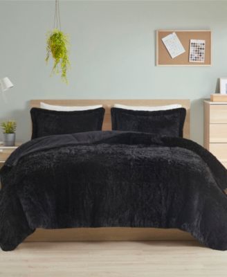 Malea Shaggy Faux-Fur 3-Pc. Comforter Set, Full/Queen
