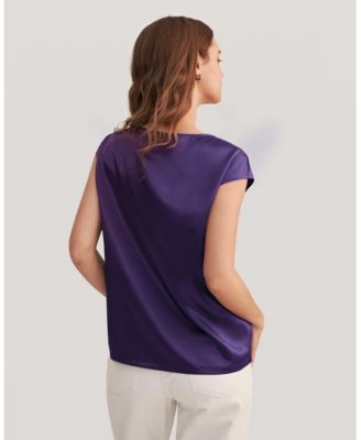 Women's Basic Cap Sleeves Silk Tee