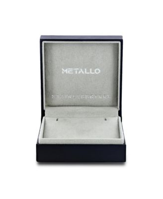 Men's Stainless Steel Black & Rose Gold Lined Cross