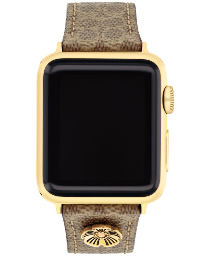 COACH Women's Tan Signature C Canvas Strap for 38mm, 40 mm, 41mm Apple