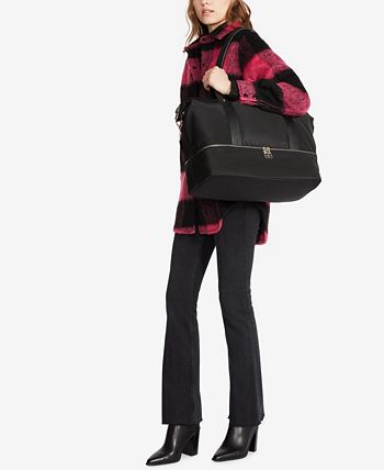 Madden Girl Nylon Bottom Zip Weekender Handbag - Black