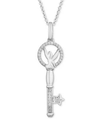 Enchanted Disney Fine Jewelry Diamond Tinker Bell Key Pendant Necklace ...