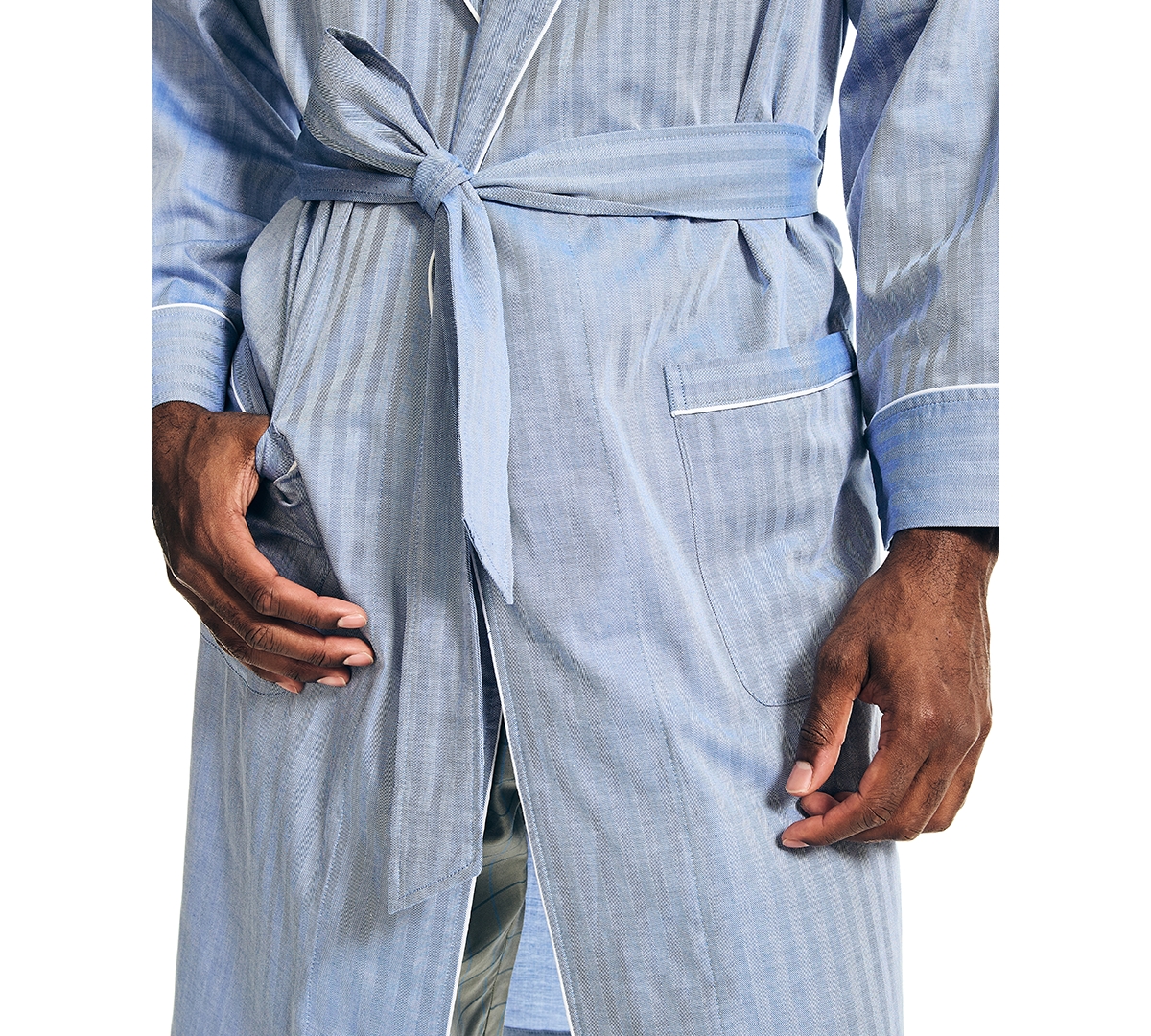 NauticaWoven Shawl Collar Robe - Herringbone