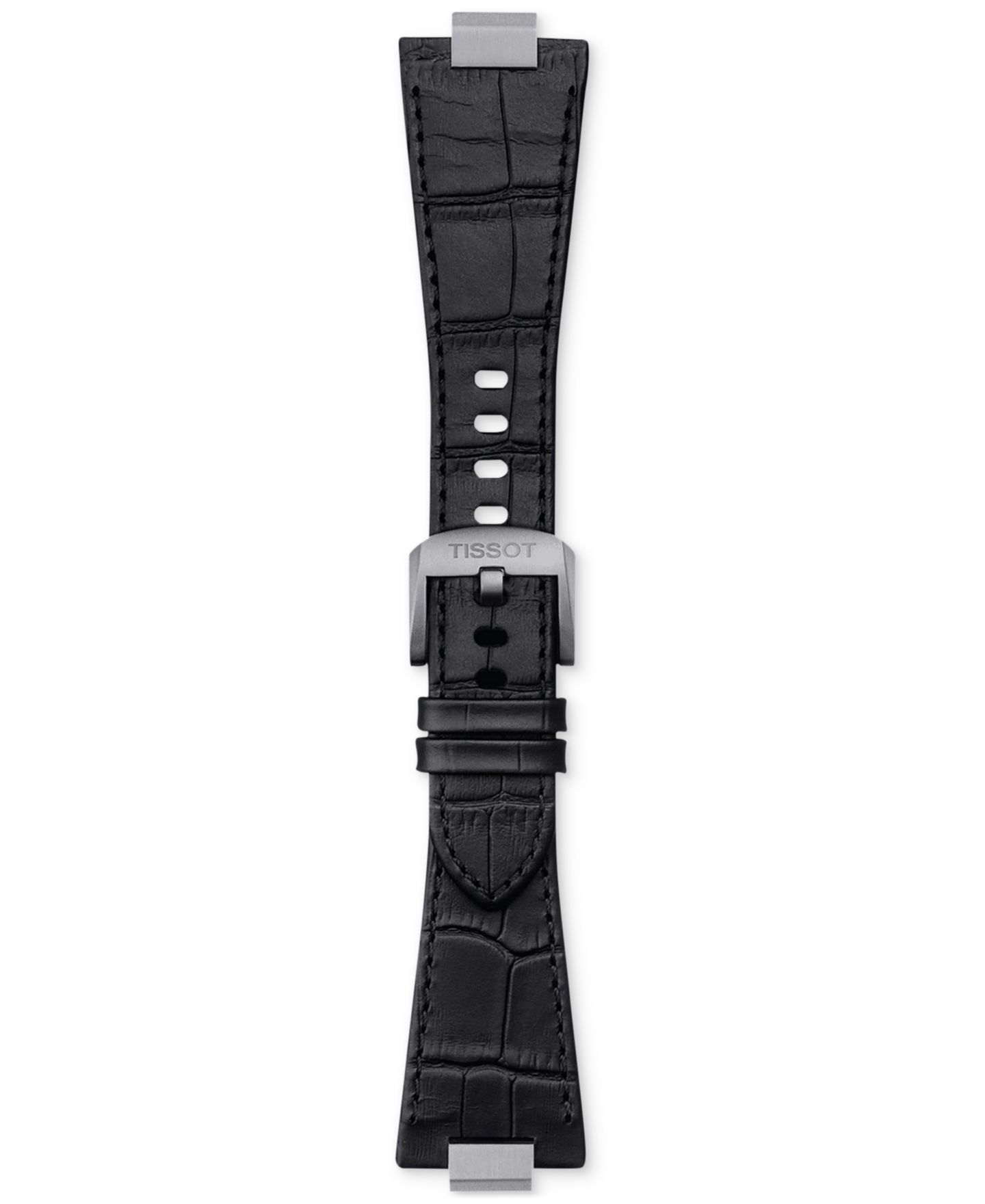 Ремешок для часов Tissot Official PRX Interchangeable Black Leather Watch Strap — фото 1
