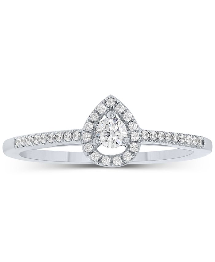 Macy's Diamond Teardrop Halo Engagement Ring (1/4 ct. t.w.) in 14k