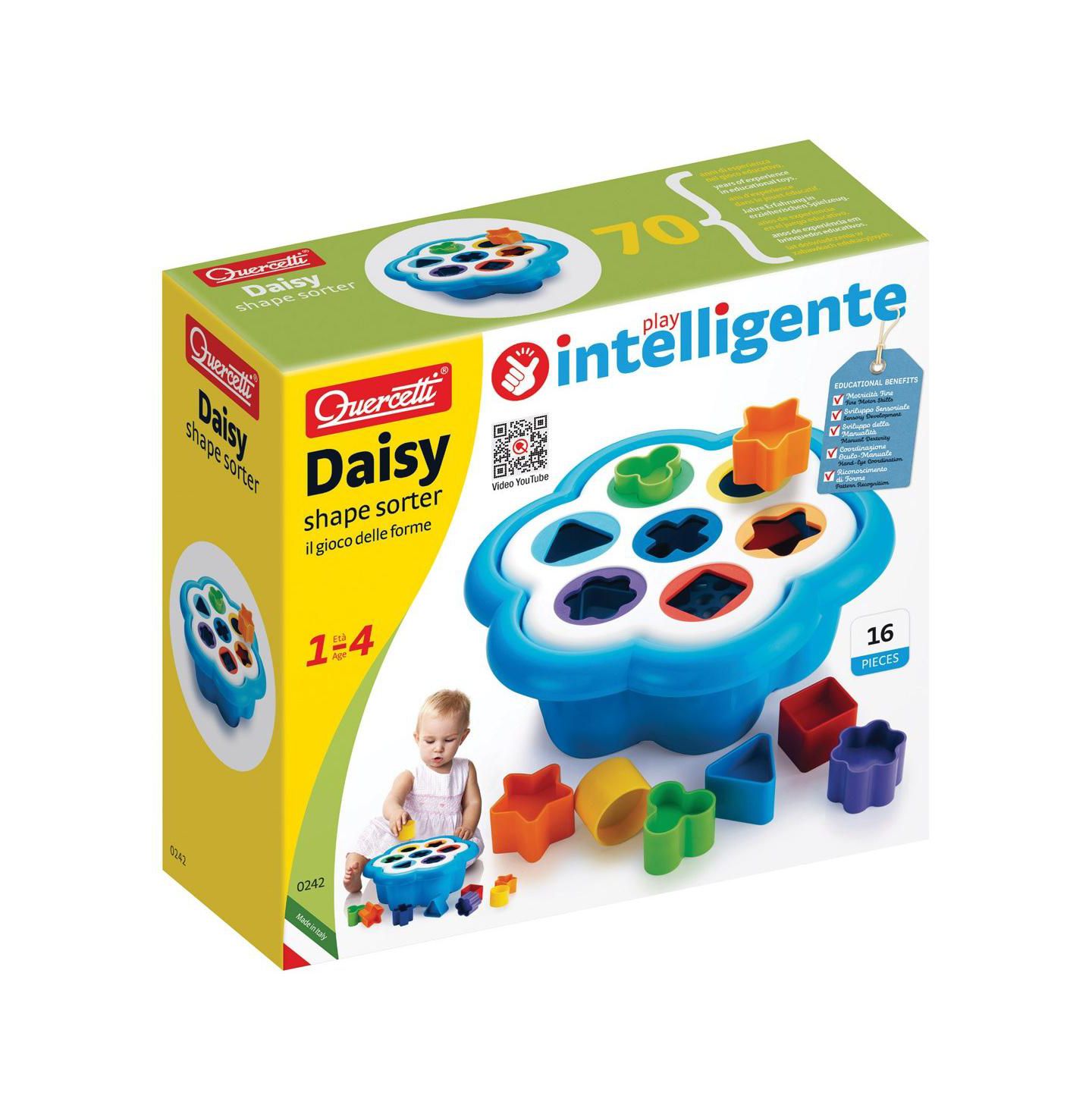 Детские игрушки Quercetti Daisy Shape Sorter - 16 Pieces — фото 4