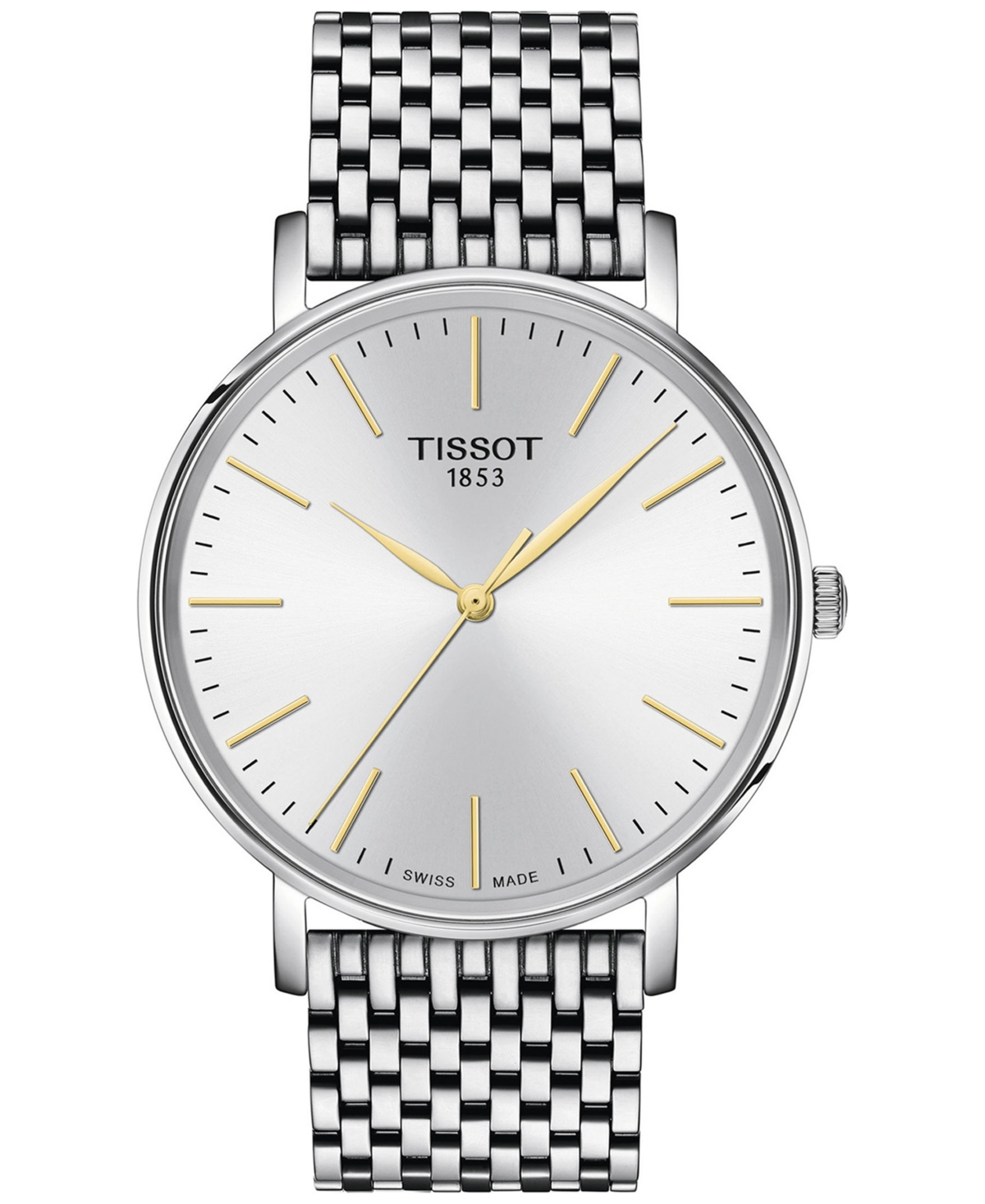 Shop Tissot Men's Swiss Everytime Stainless Steel Bracelet Watch 40mm In Grey