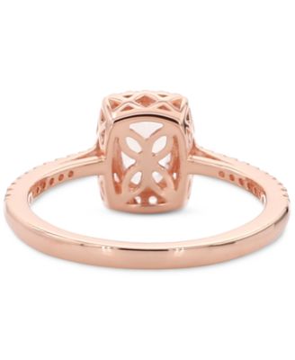 Aquamarine (1-1/4 ct. t.w.) & White Topaz (1/5 ct. t.w.) Halo Ring in Gold-Plated Sterling Silver (Also in Tanzanite & Morganite)