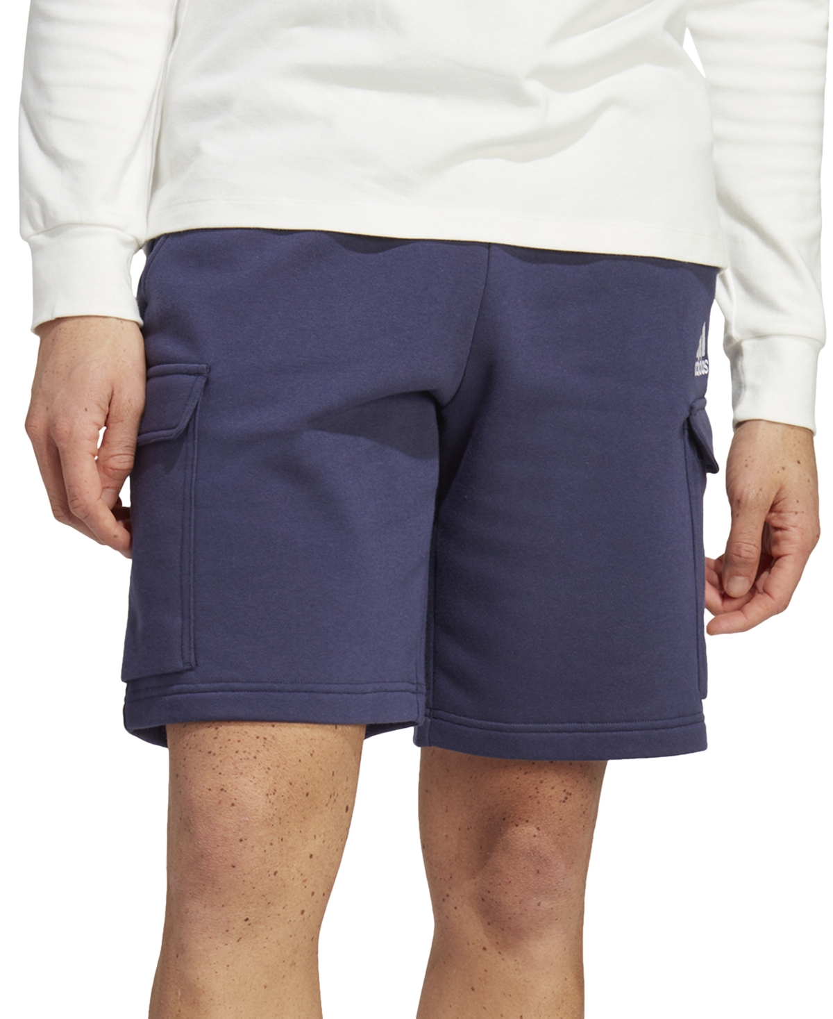 Adidas navy fleece discount shorts