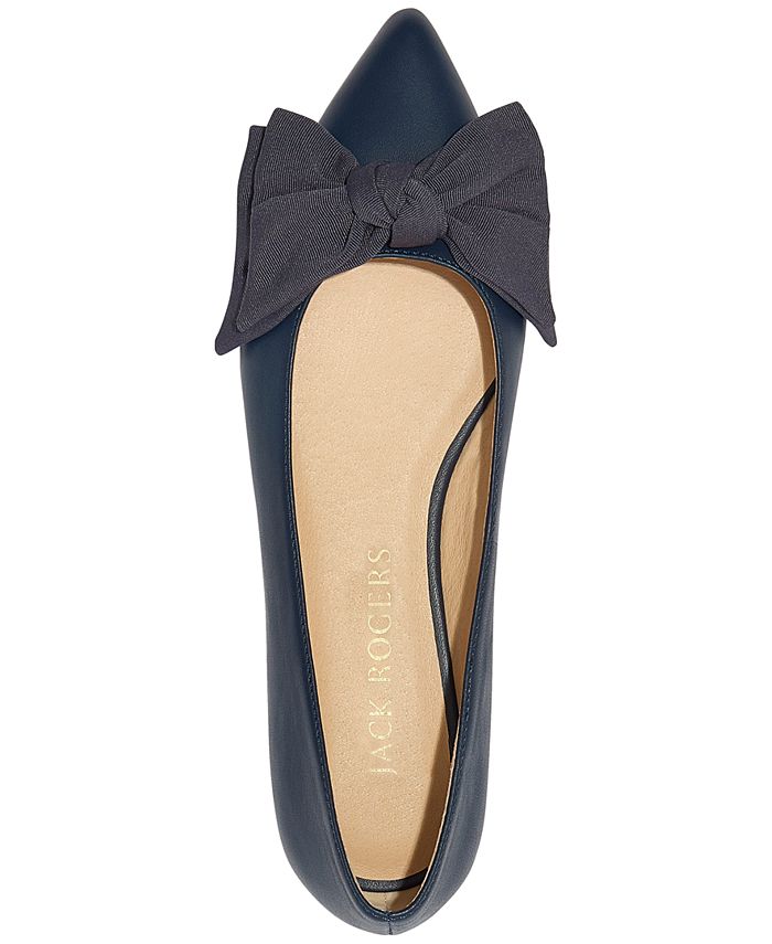 Jack Rogers Women s Debra Pointed Toe Slip On Bow Ballet Flats
