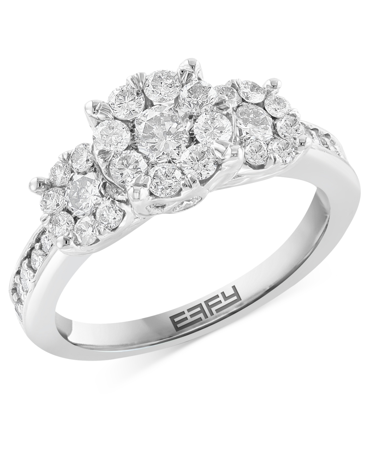 Effy Collection Effy Diamond Trio Cluster Ring (1-1/2 Ct. T.w.) In 14k White Gold