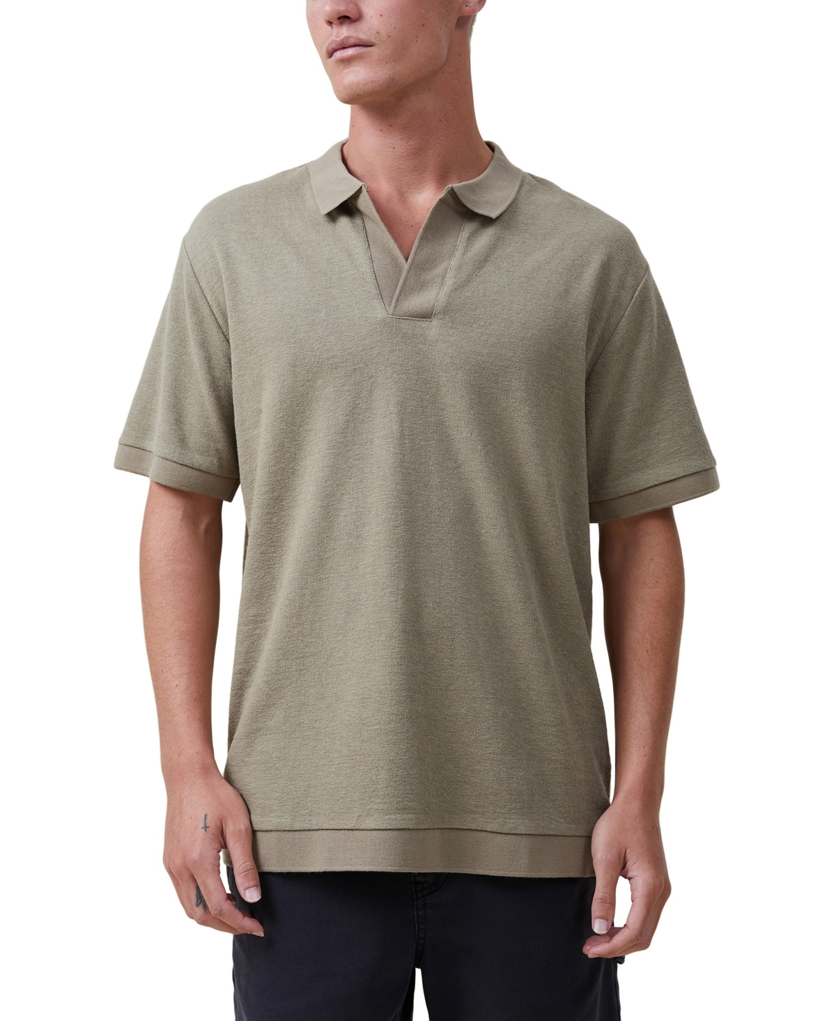Cotton On Men's Knit Short Sleeve Polo Shirt