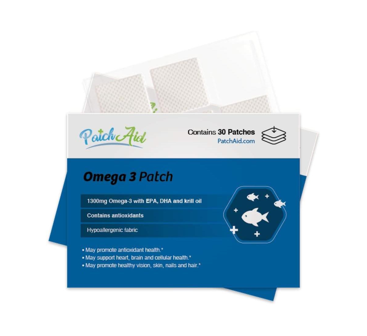 Omega-3 Vitamin Patch by PatchAid (30-Day Supply) - White