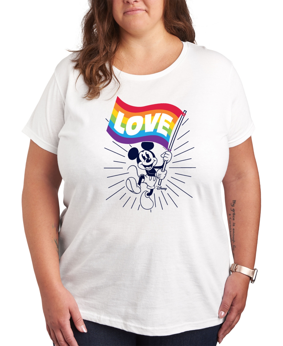 Air Waves Trendy Plus Size Disney Pride Graphic T-shirt - White