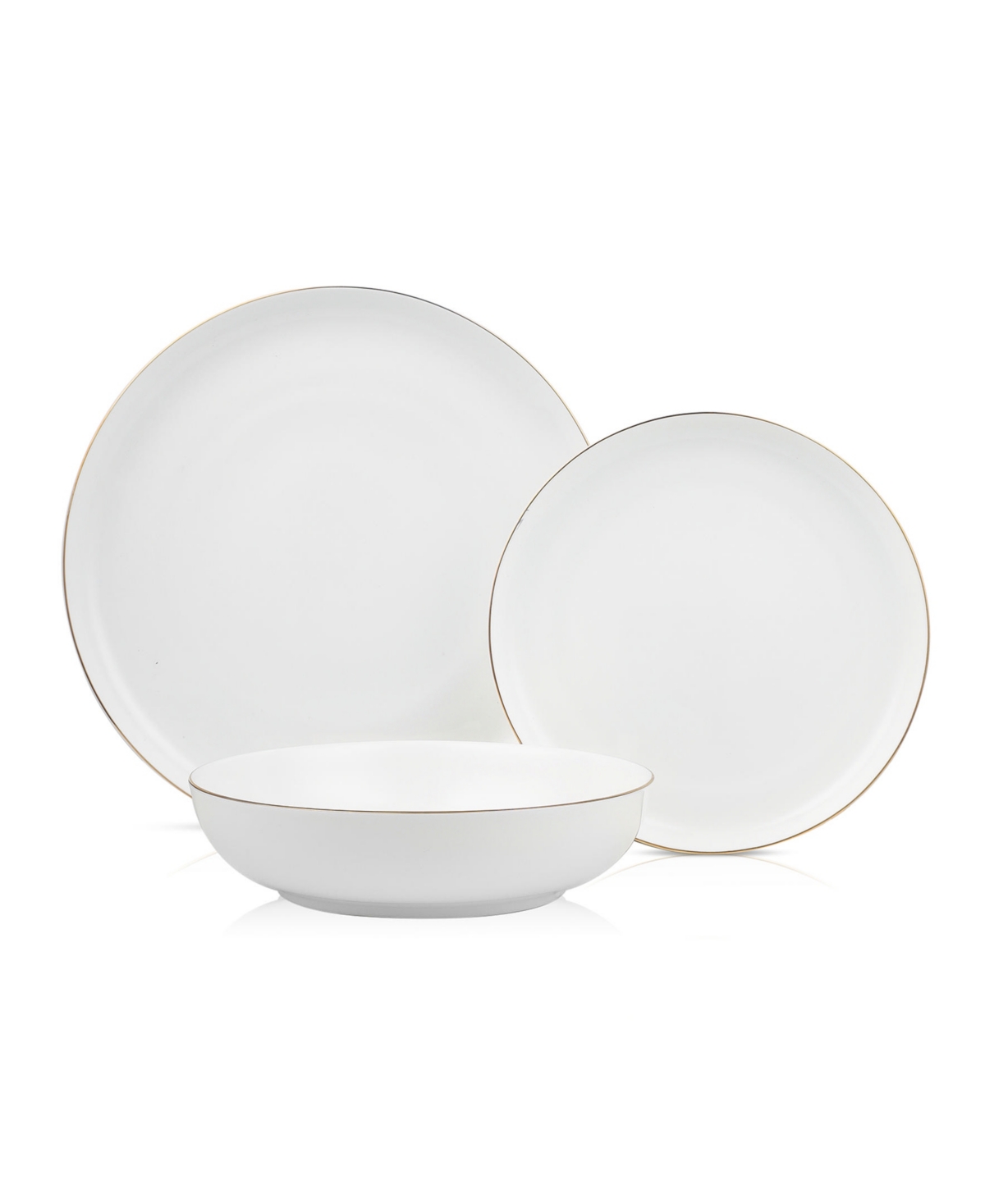 Stone Lain Gabrielle 24 Piece Dinnerware Set, Service For 8 In White And Gold