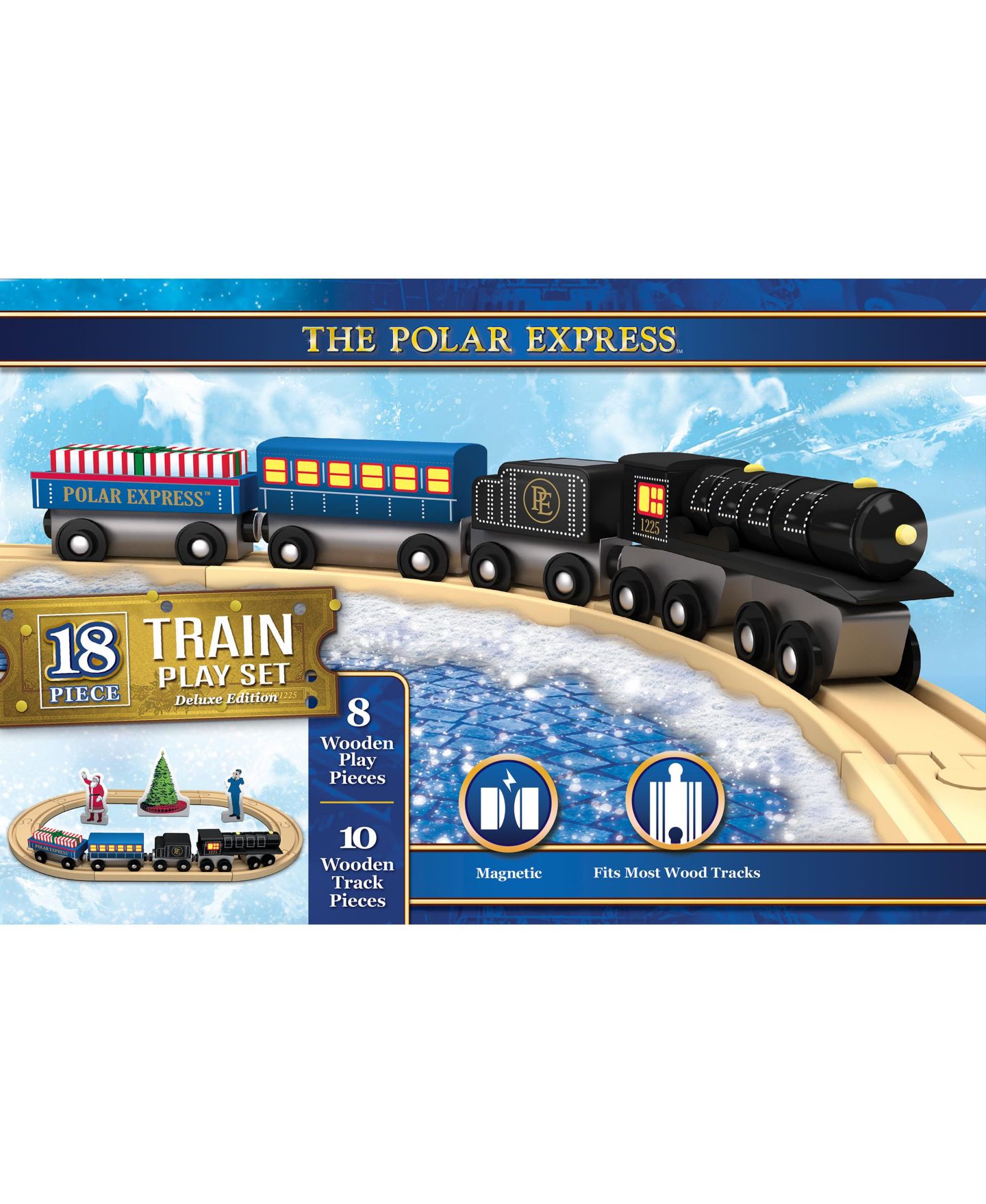 Детские игрушки Masterpieces The Polar Express Deluxe Edition Magnetic Wood Train Set, цвет: Разноцветный — фото 3