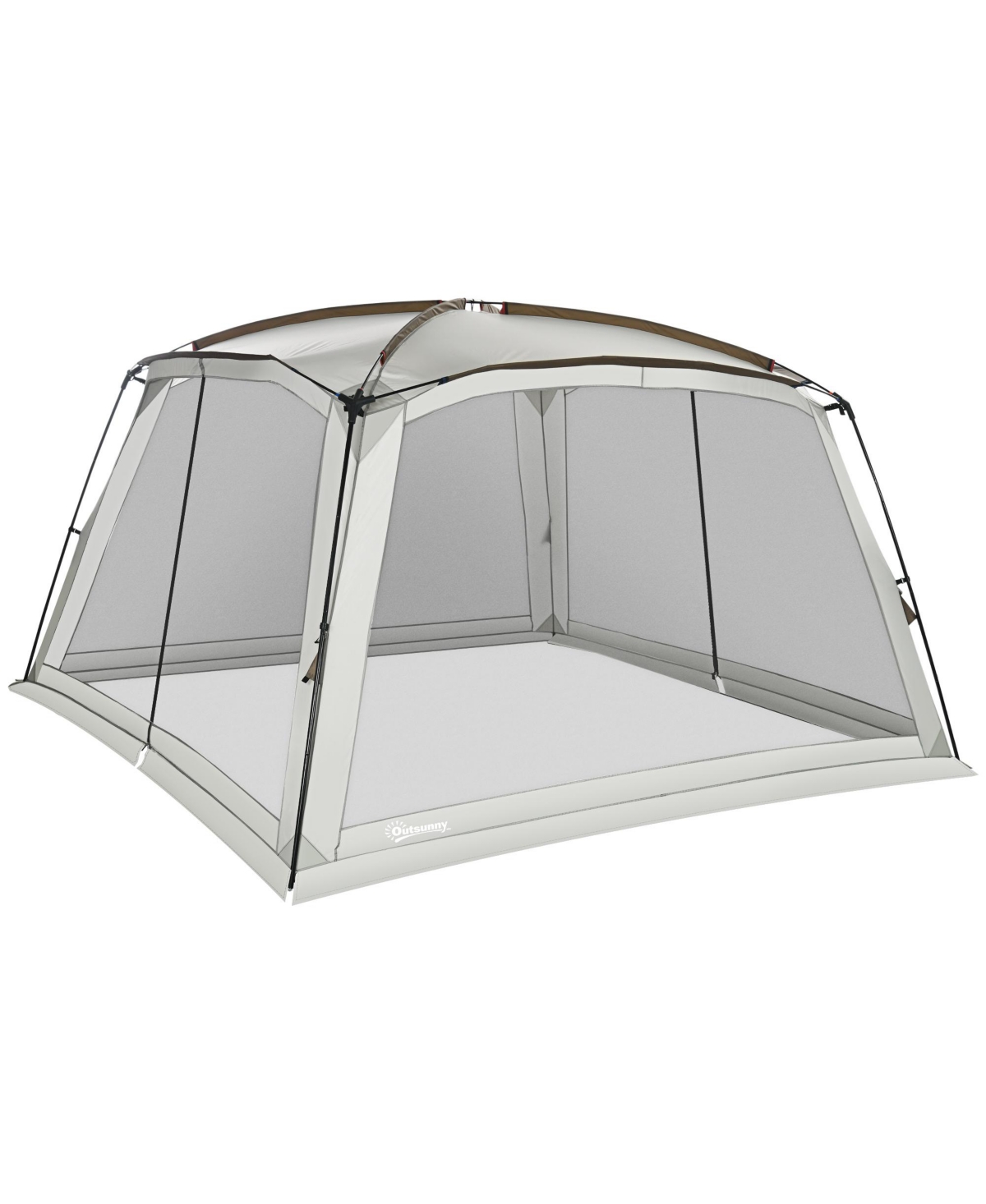 141.75" x 141.75" Screen House Room, UV50+ Screen Tent with 2 Doors and Carry Bag, Easy Setup, for Patios Outdoor Camping Activities - White