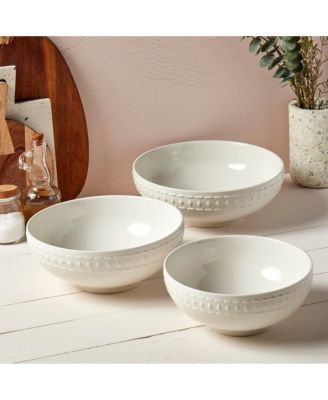 Bloom Round Embossed Bowls, Set of 3