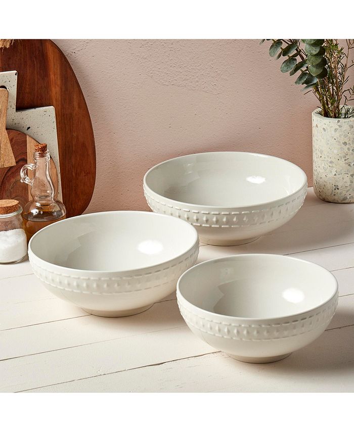 Tabletops Unlimited Tabletops Gallery 3PC Bloom Round Embossed Bowl